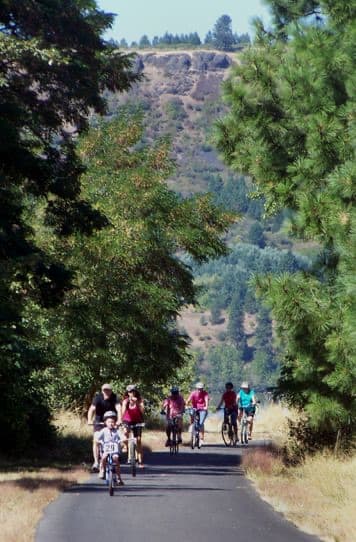 Biking in Harrison along the Trail of the Coeur d'Alenes